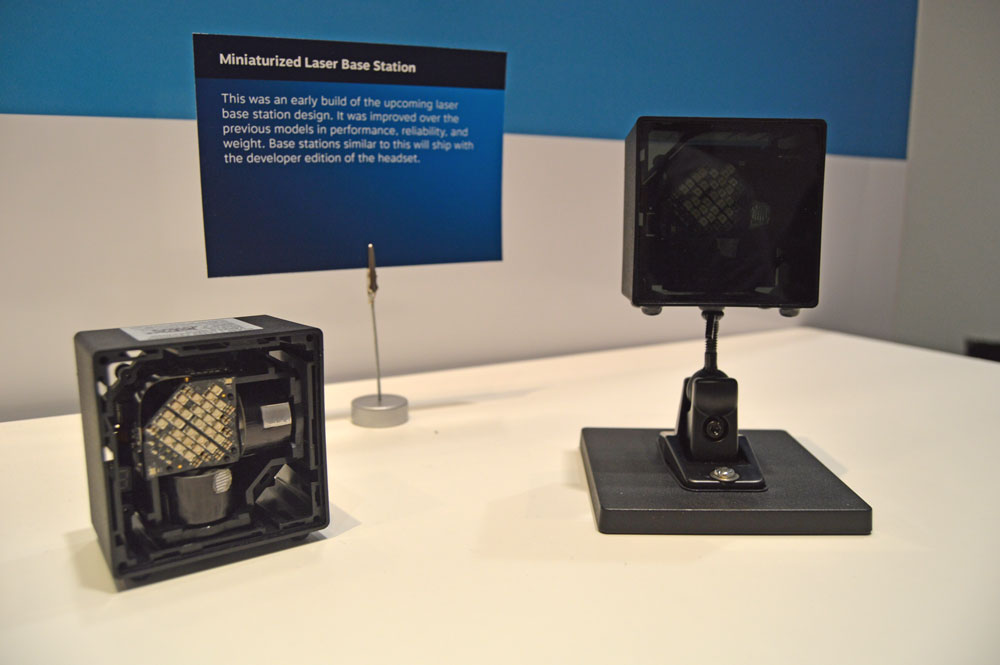 A prototype of the scaled down Lighthouse device, and a preview of what the consumer version may look like.