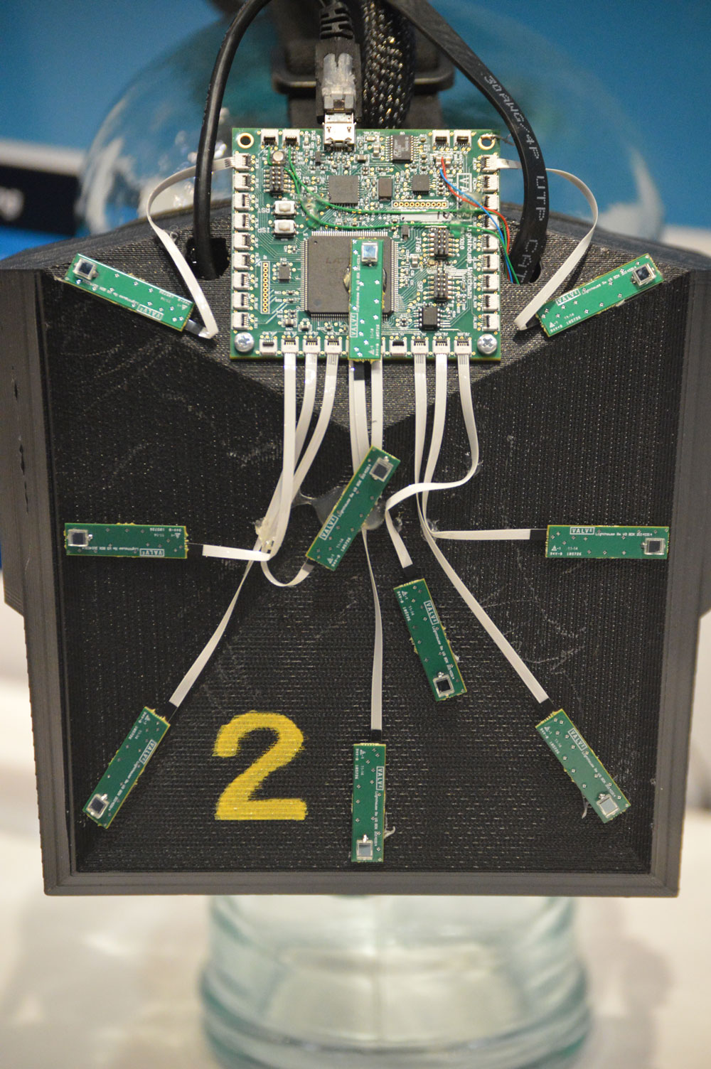 The first laser tracked prototype of the Vive.