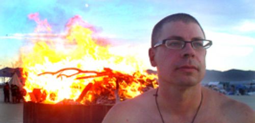 Photo of Mark Pesce at Burning Man [source]