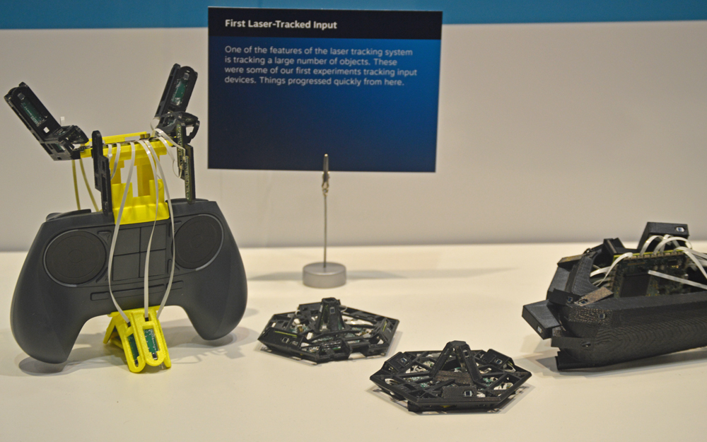 The first ever laser tracked Vive input device, shown at GDC 2015.