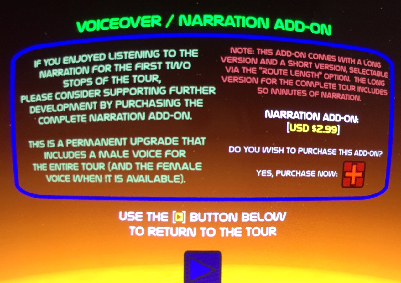 The add-on includes 50 minutes of narration.