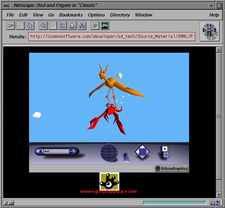 Screenshot of the SGI Cosmo Player [image source]