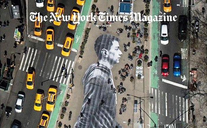 JR's cover for The New York Times Magazine's "Walking New York" edition.