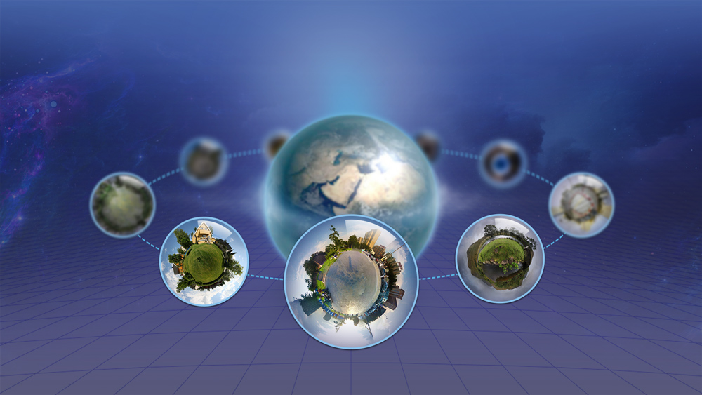 A placeholder UI that I was shown to showcase Emergent VR's content.
