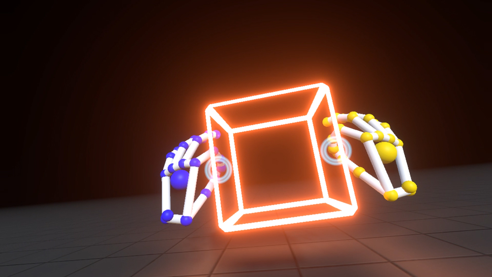 Inside "Blocks" you are able to use a pinch gesture with both hands to create cubes and other shapes, resizing them by pulling your hands apart or bringing them closer together.