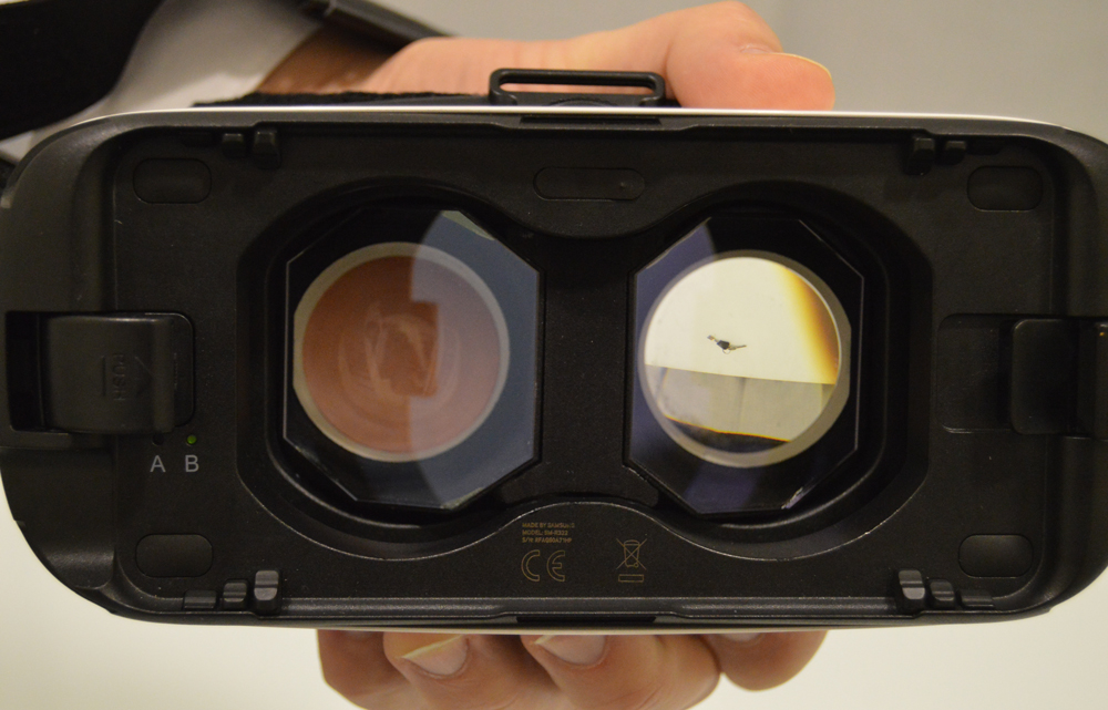 The IR cameras use a mirror in front of the lenses to track the movement of the eyes.