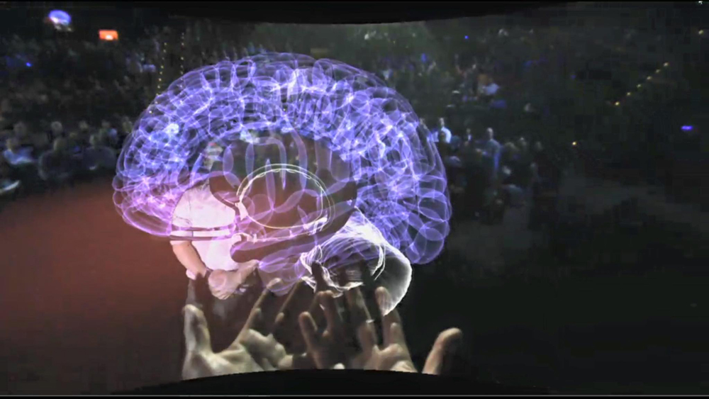 An augmented reality brain brought to life by the Meta2 