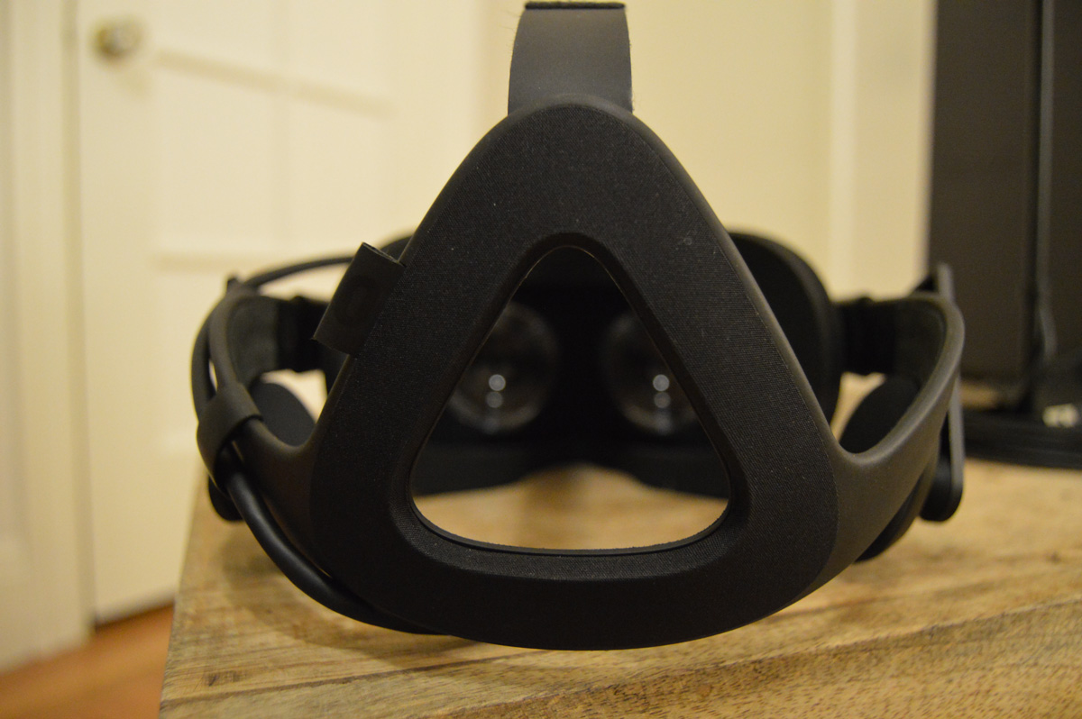 The back side of the Oculus Rift. 