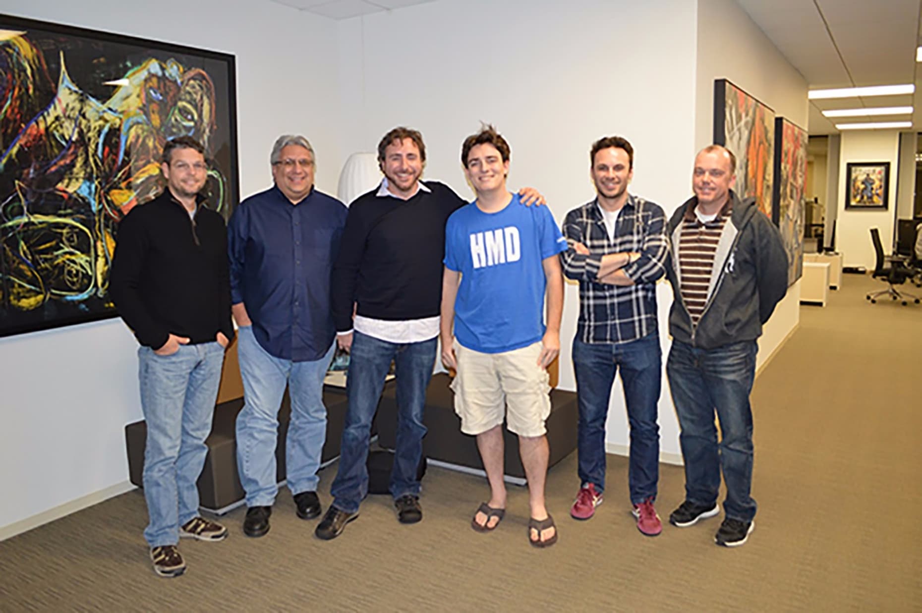 Paul Bettner and some of the team at Playful visit the Oculus headquarters in 2012. (Photo Credit: Oculus)