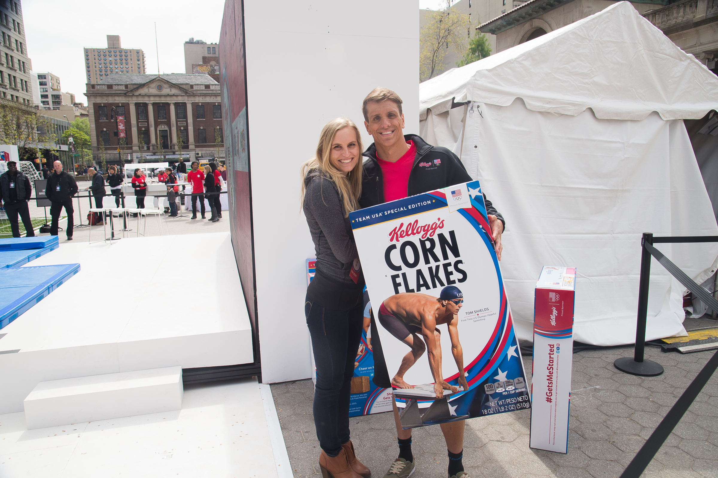 Kellogg's What Gets You Started? event in Union Square on Thursday, April 28, 2016 in New York. (Charles Sykes/AP Images for Kellogg's)