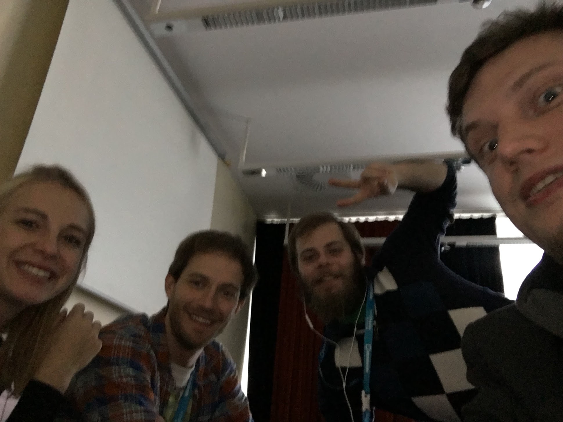 Selfie with guests while recording this episode; From the right: Nicole Laux, Dominic Eskofier, Petr Legkov, Kris Izdebski