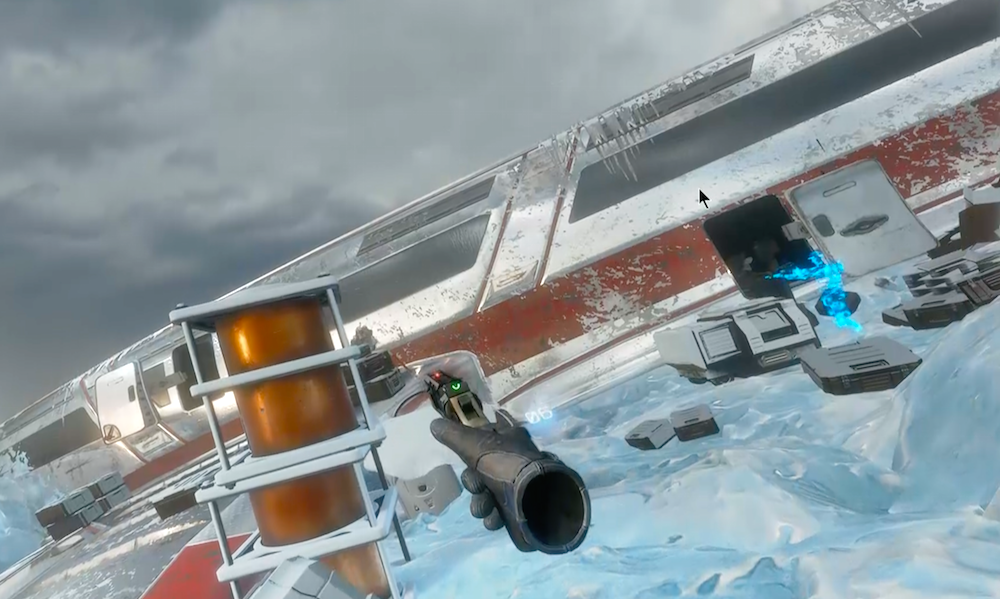 A snowy battle at the airfield