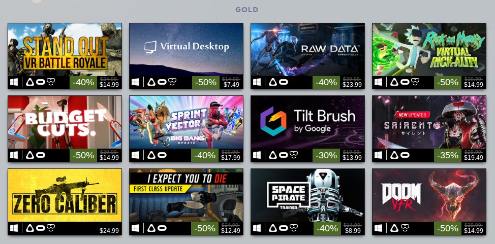 steam top selling vr 2018 gold