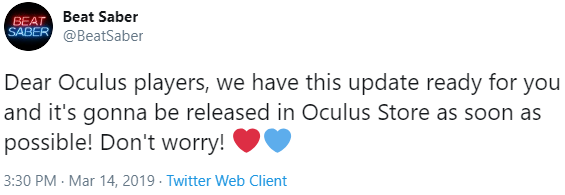 beat saber oculus outage