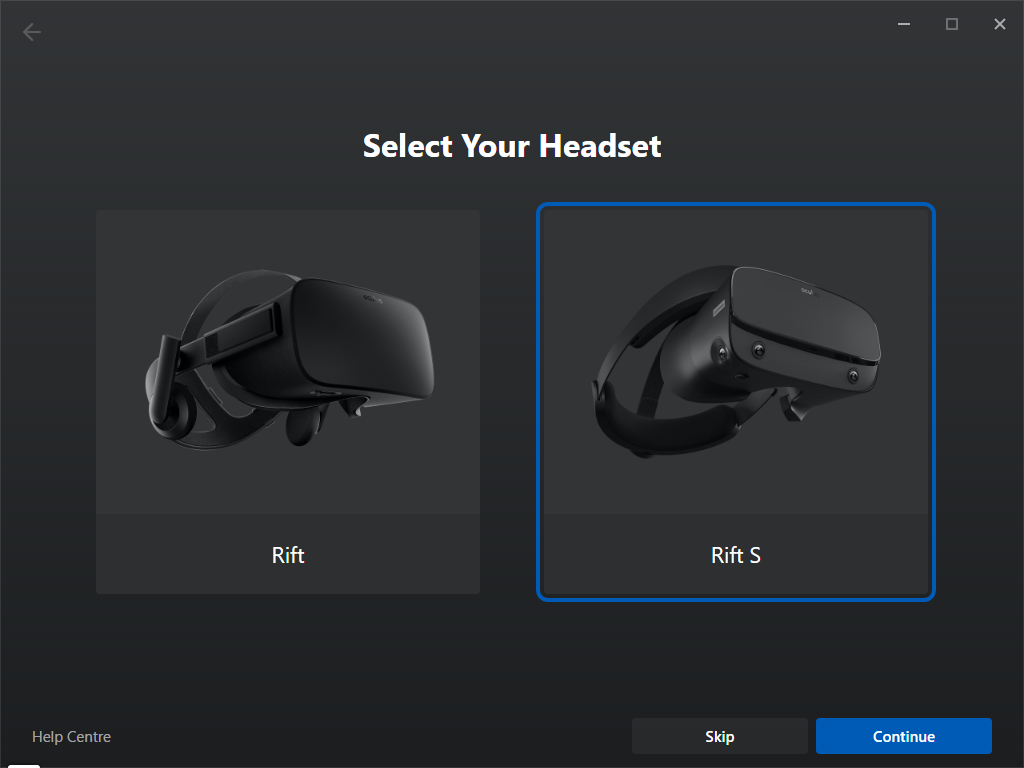 oculus rift s setup window