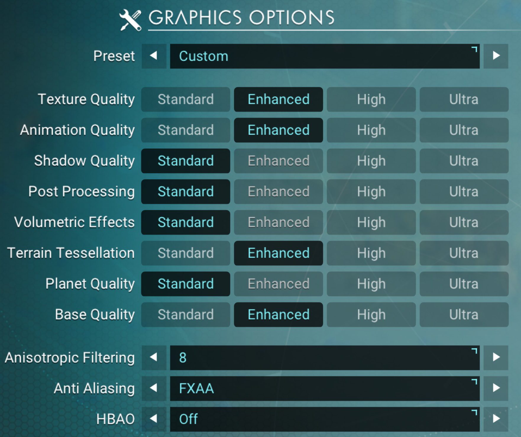 No Man's Sky VR Graphics Settings