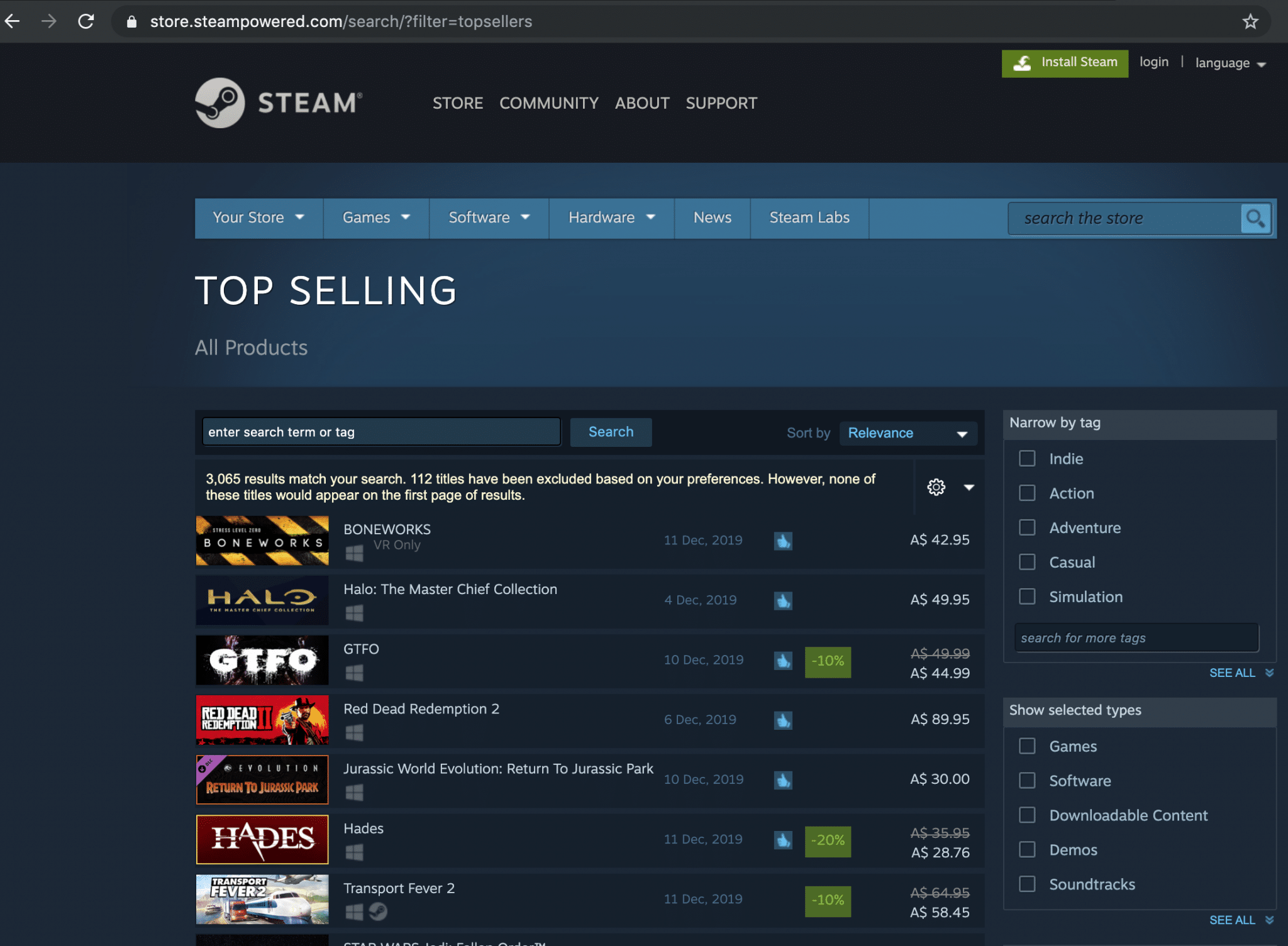 Top Selling Boneworks Steam