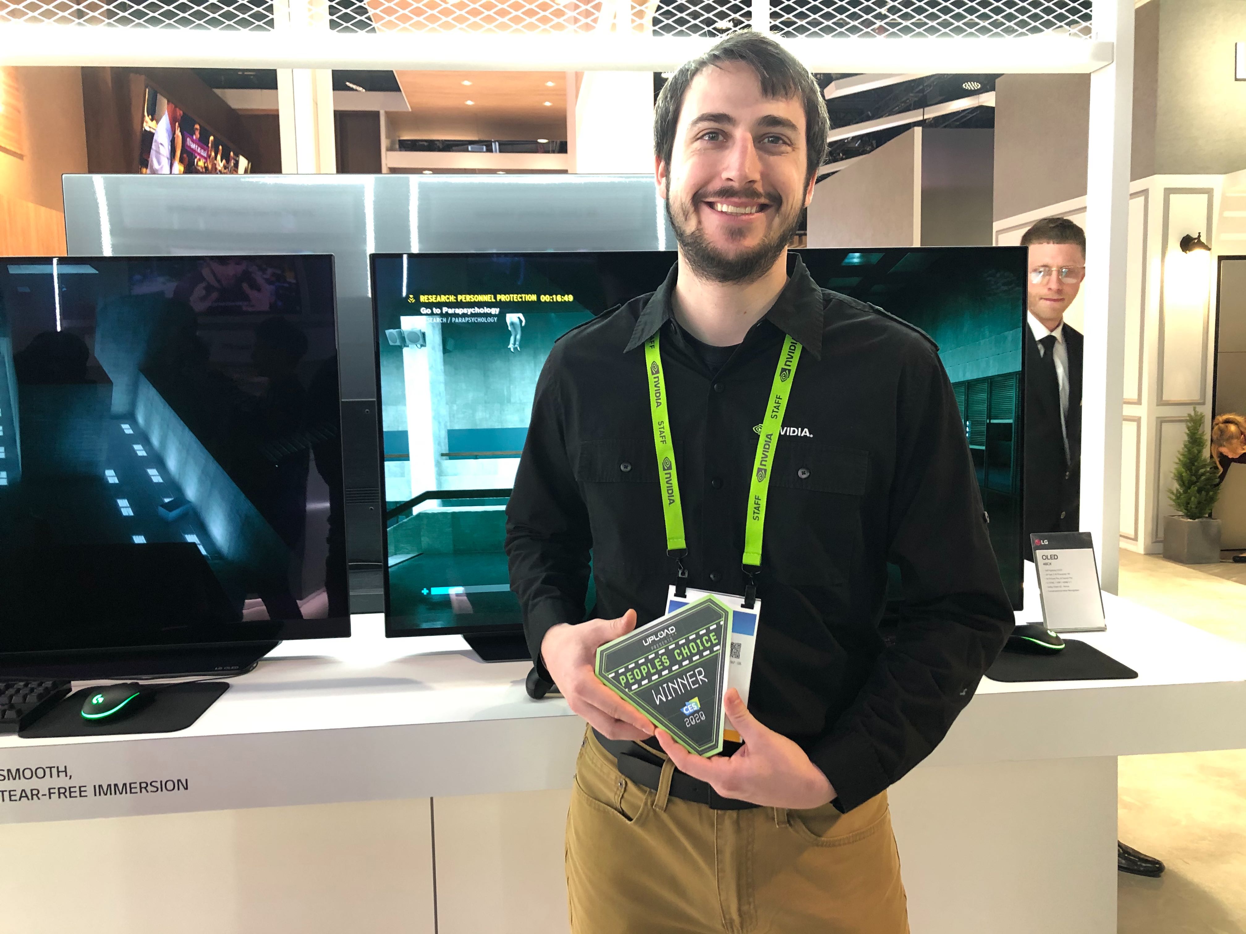 nvidia ces 2020 people's choice award winner booth pic