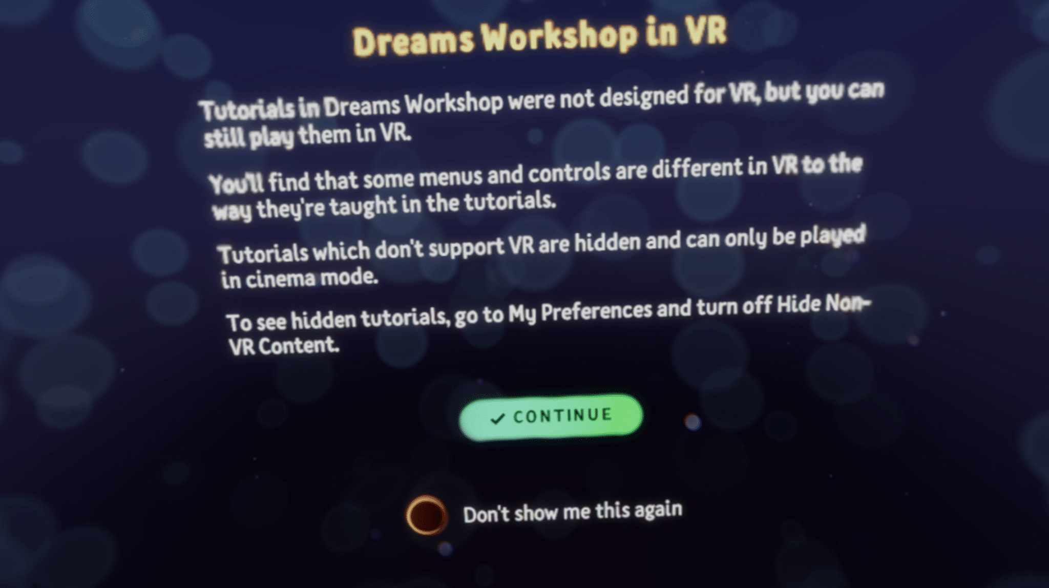 Dreams PSVR Review Warning