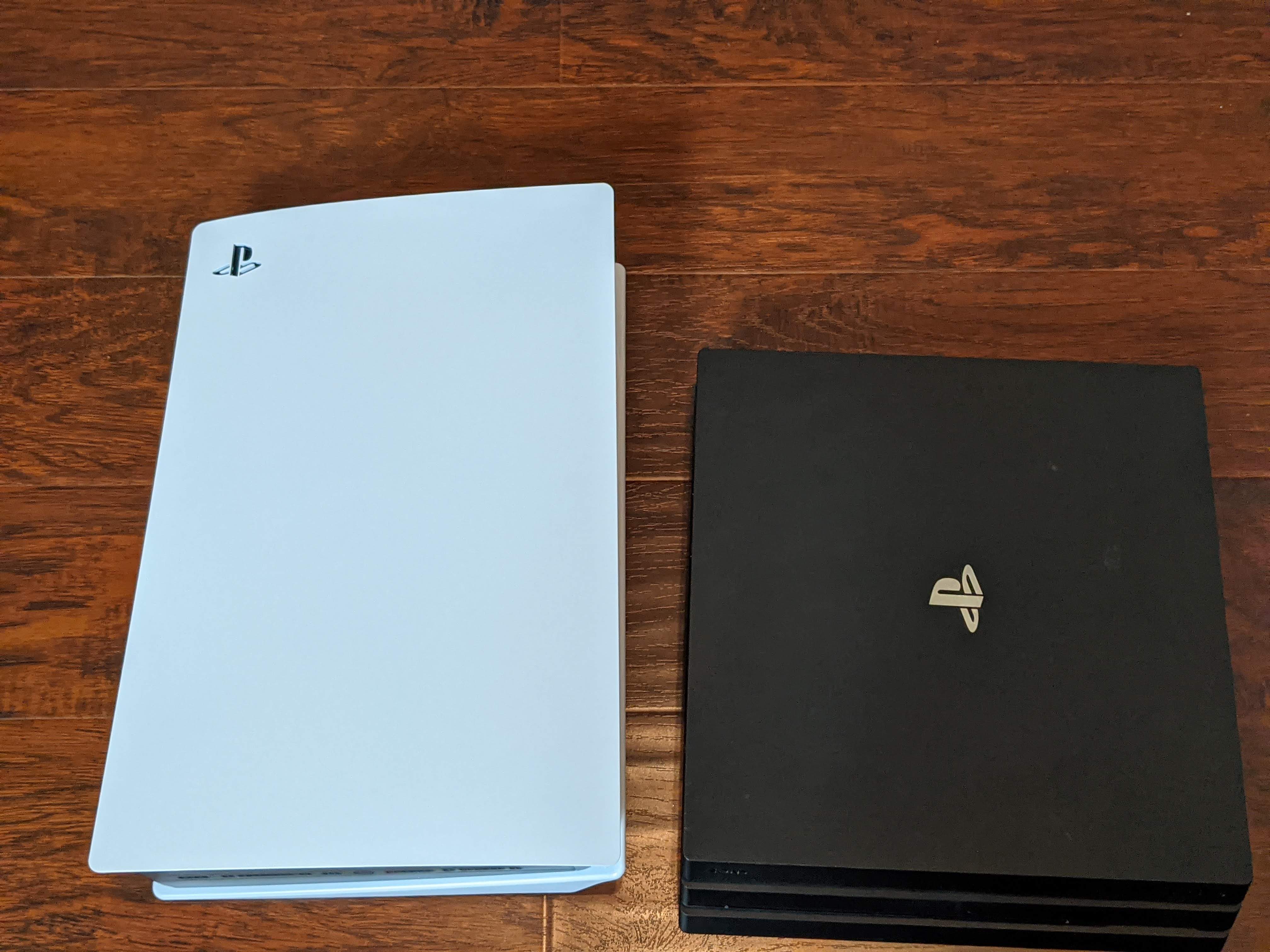 ps5 playstation 5 console unboxing ps4 pro size comparison