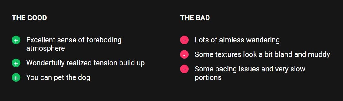 good bad pro con list blair witch vr