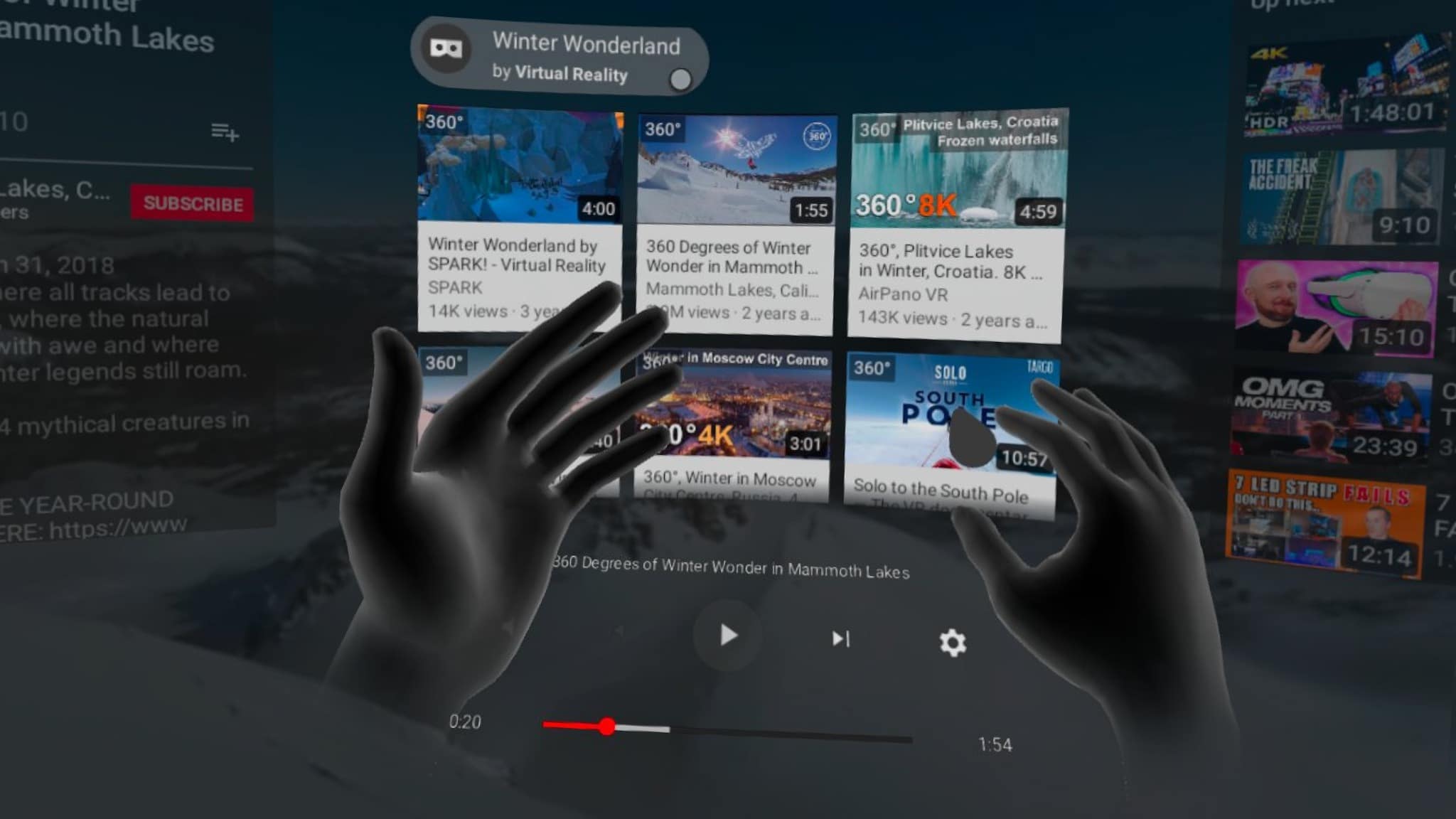 YouTube VR Hand Tracking