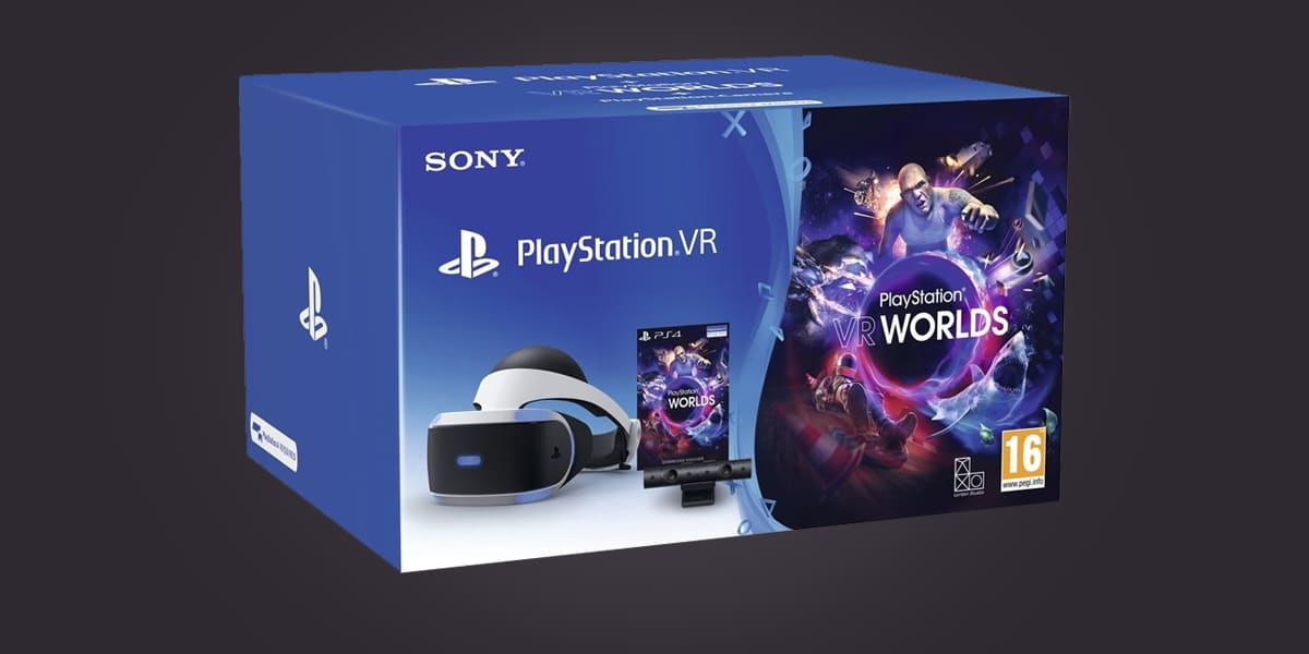 playstation vr box grey background