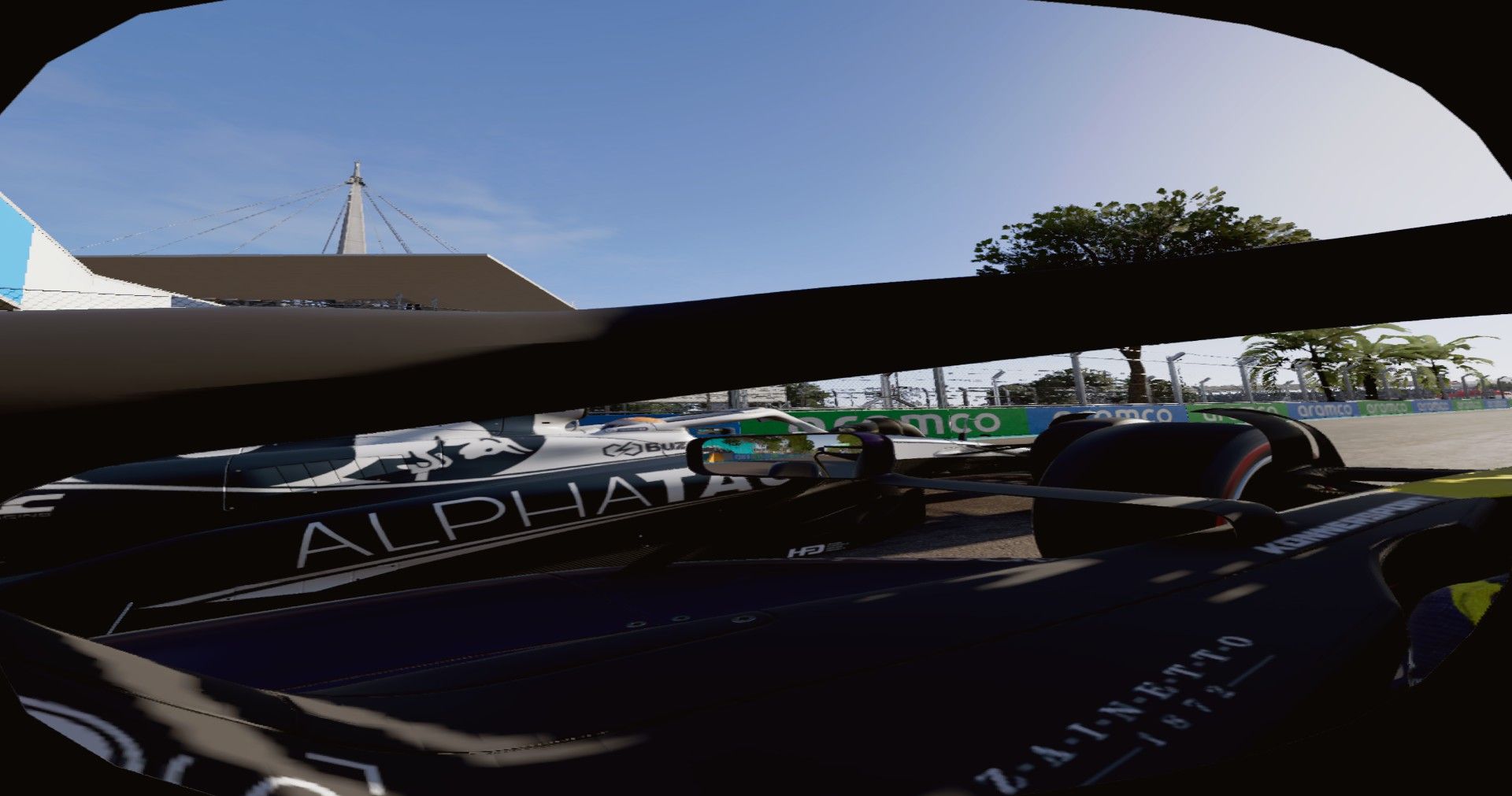 Captura de pantalla de F1 23 en la configuración de 'VR medio'