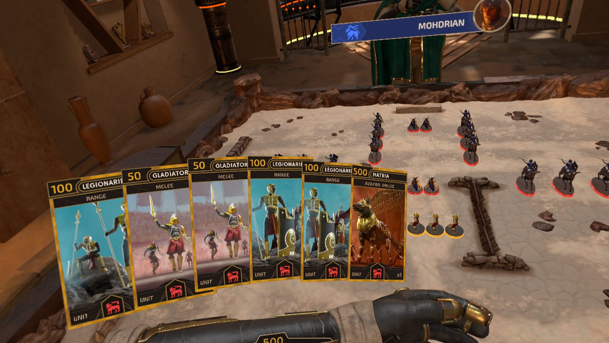Vestiges screenshot shows the selection of expandable units to be displayed as cards