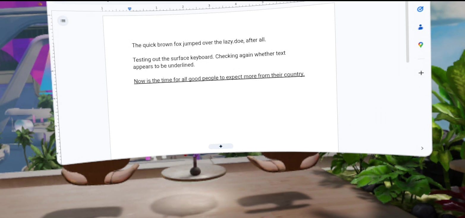 A screenshot shows Google Docs and the last line is underlined.