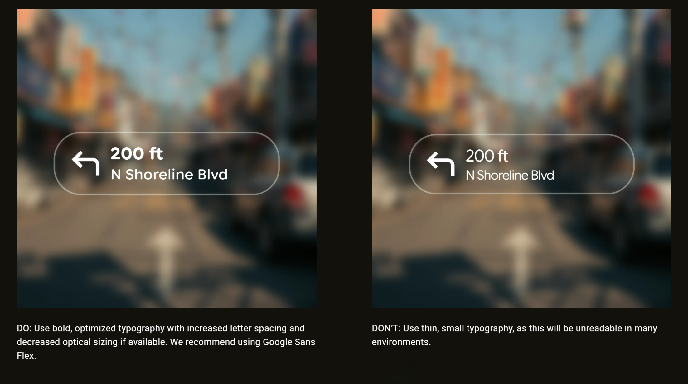 Google Glimmer suggests bold type for transparent screens.