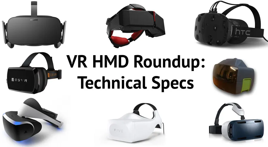 Known Technical Specifications of the HMDs in the VR Landscape