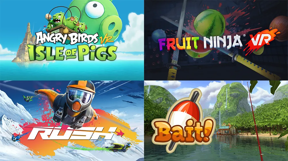 Casual Titles Angry Birds VR, Fruit Ninja VR, RUSH, And Bait! Are Coming To Oculus Quest