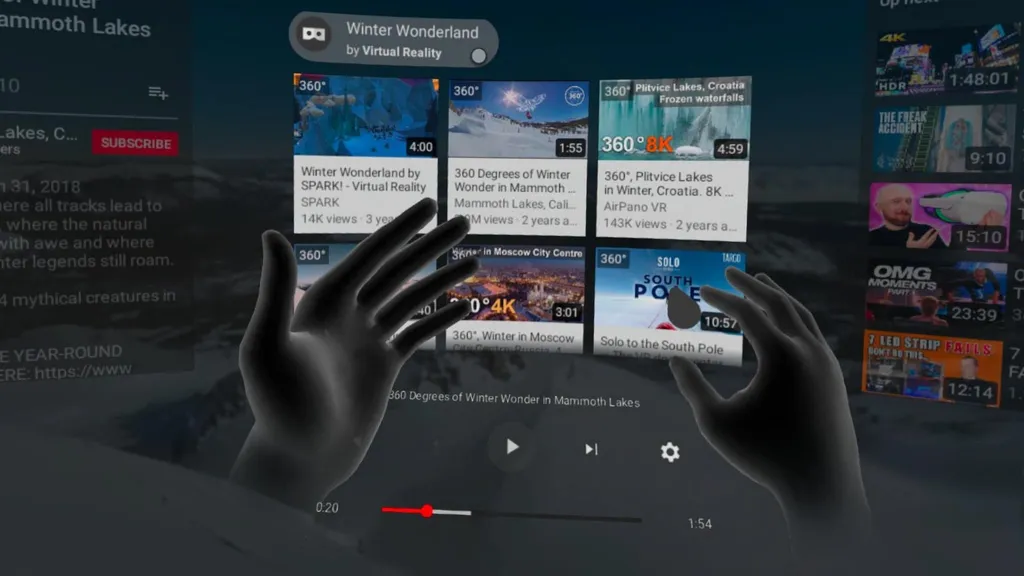 Oculus Quest's YouTube App Gets Hand Tracking