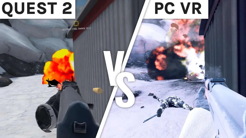 Zero Caliber Graphics Comparison - Quest 2 vs PC VR