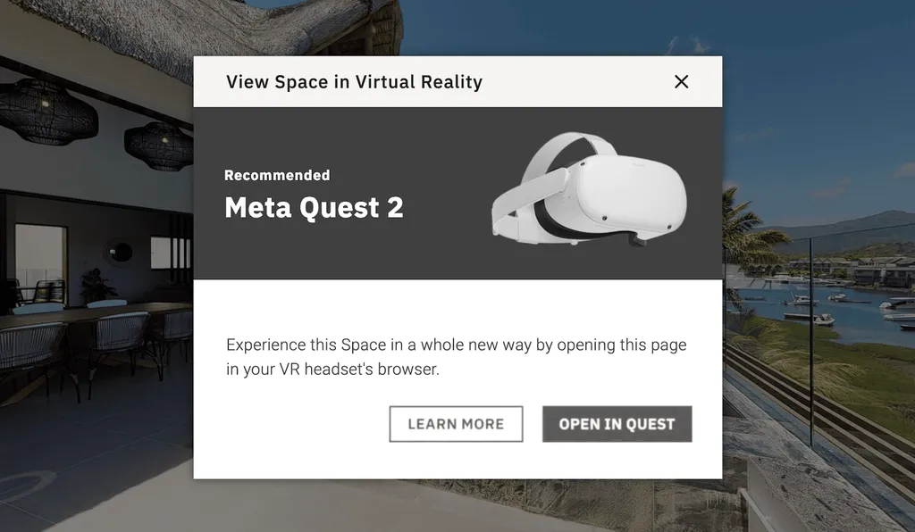 Websites Can Now Add A Link To Launch A WebXR Experience On Your Quest