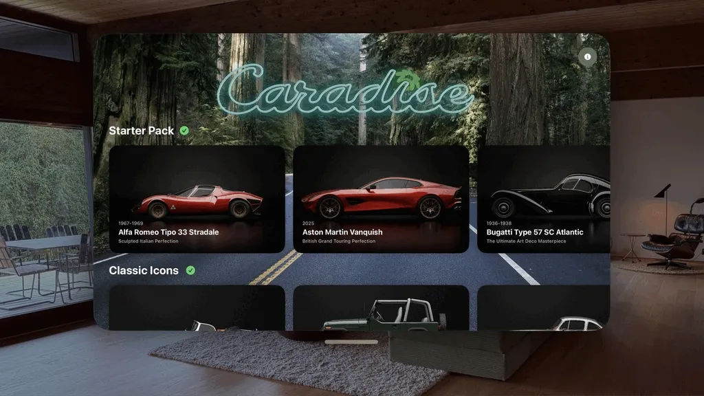Caradise For Apple Vision Pro Puts High-Detail Supercars In Your Room