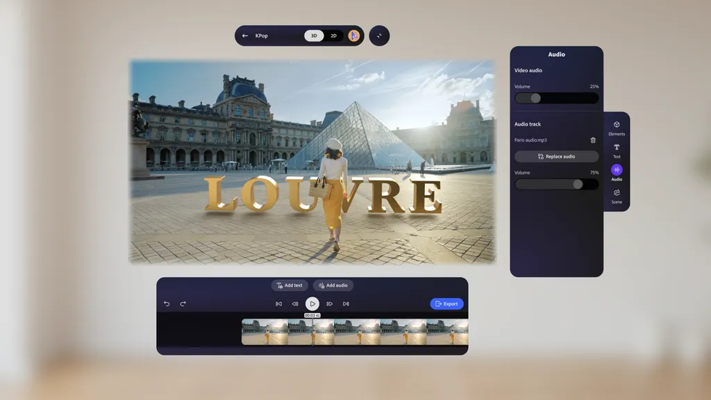 Adobe Project Pulsar Offers 3D Video Editing On Samsung Galaxy XR