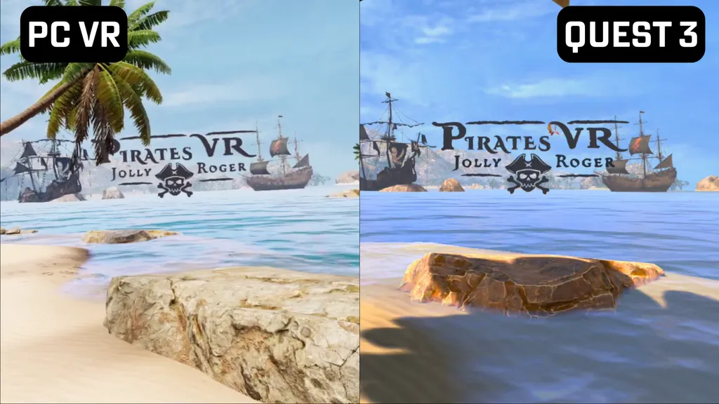 Pirates VR title screen compar