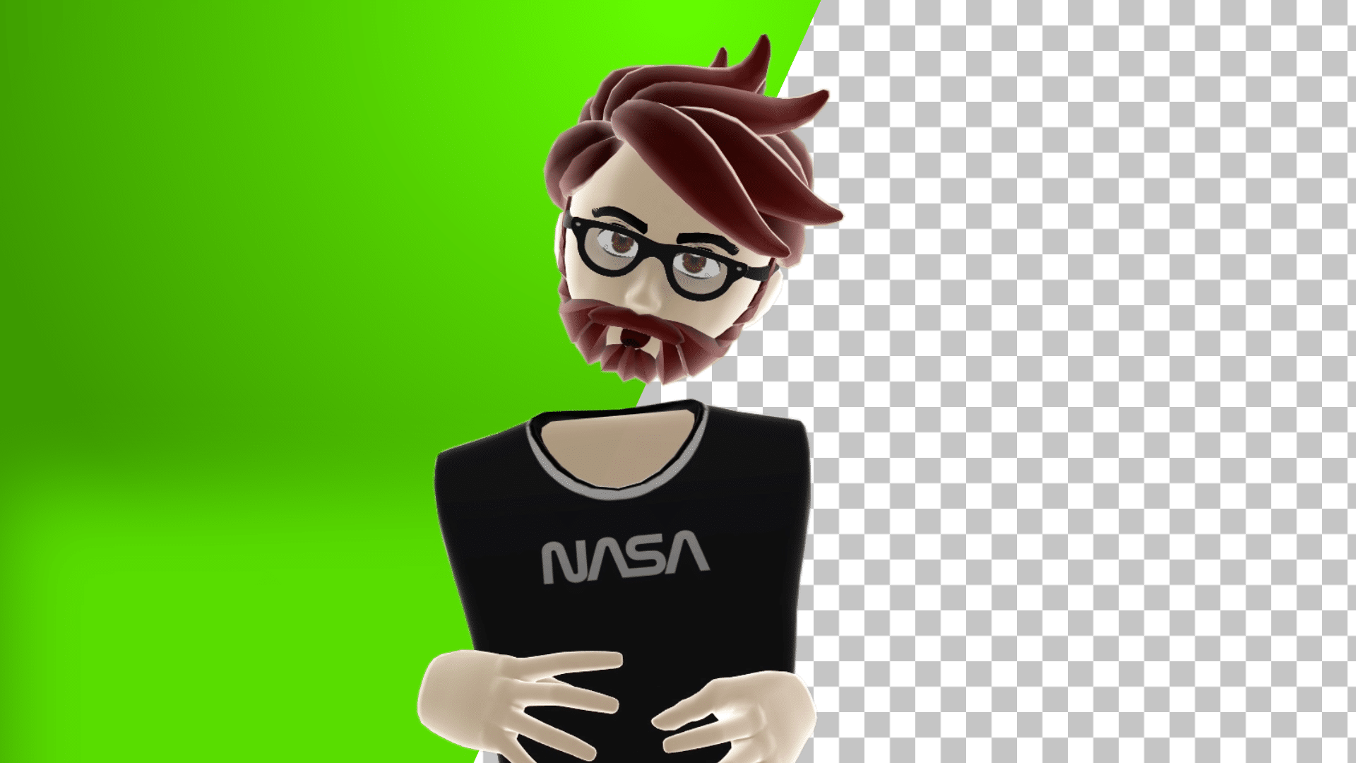 Roblox character “green screen”