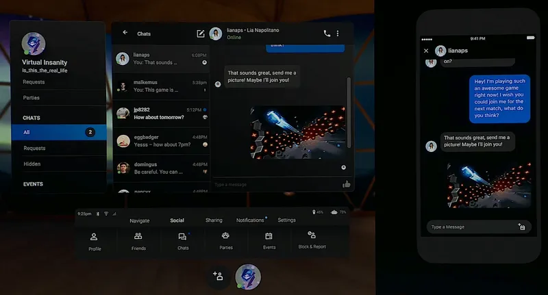 Oculus Friends List Gets Text Chat -- If You Link Your Facebook