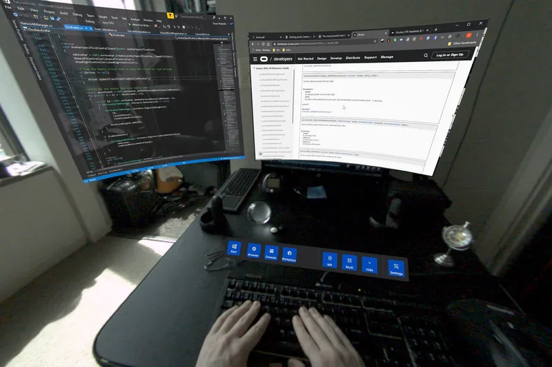 Facebook Shows 'Floating Windows' Concept VR Workspace With Color Passthrough