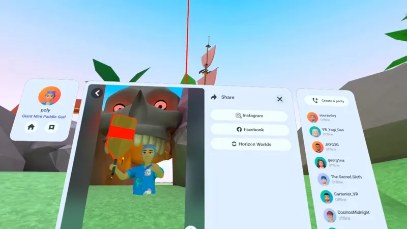 Meta Horizon Worlds - Photo sharing to Instagram and Facebook screenshot