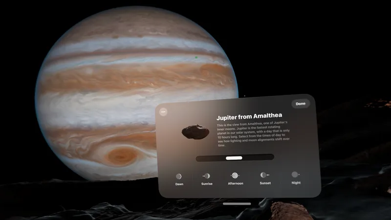 Apple's visionOS Jupiter Environment Features Moving Great Red Spot & Dynamic Shadows